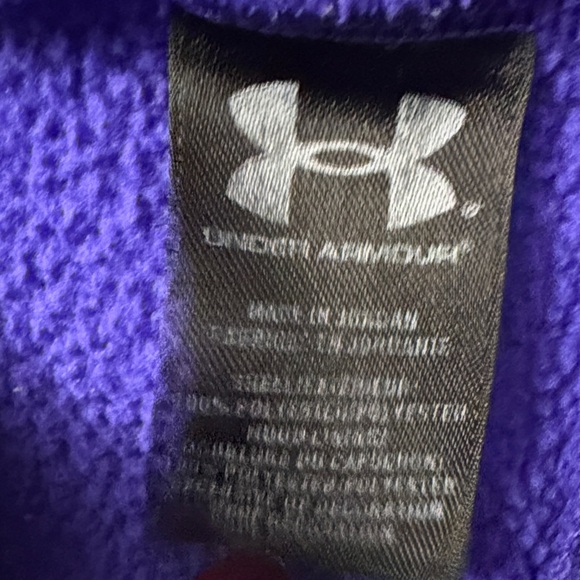 Under Armour Storm Semi Fitted Purple Blue and Gray Logo Hoodie - Picture 7 of 12
